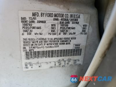Zdjęcie 14 z 14 samochodu: 2002 FORD ESCAPE XLT VIN:1FMYU04172KB66559 - miniatura