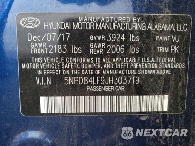 Zdjęcie 12 z 12 samochodu: 2018 HYUNDAI ELANTRA SEL VIN:5NPD84LF9JH303719 - miniatura