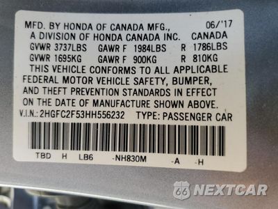 Zdjęcie 12 z 13 samochodu: 2017 HONDA CIVIC LX VIN:2HGFC2F53HH556232 - miniatura