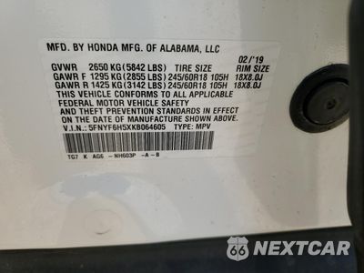 Zdjęcie 14 z 15 samochodu: 2019 HONDA PILOT EXL VIN:5FNYF6H5XKB064605 - miniatura