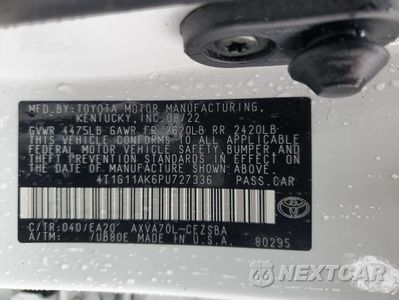 Zdjęcie 14 z 15 samochodu: 2023 TOYOTA CAMRY SE NIGHT SHADE VIN:4T1G11AK6PU727336 - miniatura