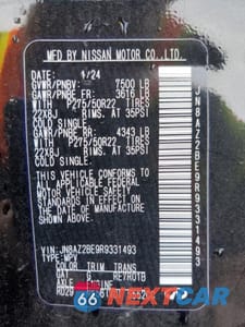 Zdjęcie 15 z 15 samochodu: 2024 INFINITI QX80 SENSORY VIN:JN8AZ2BE9R9331493 - miniatura