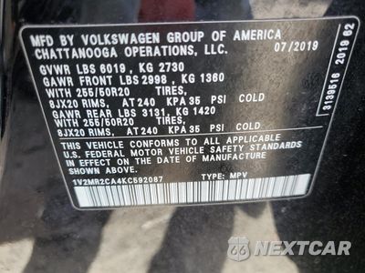 Zdjęcie 15 z 16 samochodu: 2019 VOLKSWAGEN ATLAS SEL VIN:1V2MR2CA4KC592087 - miniatura