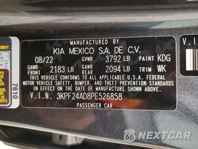 Zdjęcie 12 z 12 samochodu: 2023 KIA FORTE LX VIN:3KPF24AD8PE526858 - miniatura