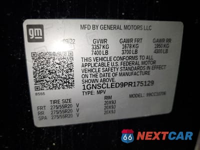 Zdjęcie 14 z 14 samochodu: 2023 CHEVROLET TAHOE C1500 VIN:1GNSCLED9PR175129 - miniatura