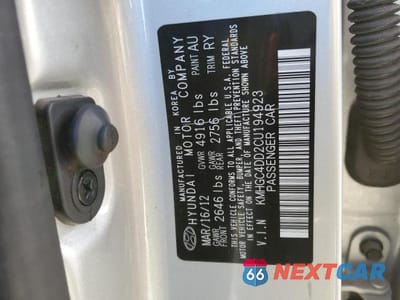 Zdjęcie 13 z 13 samochodu: 2012 HYUNDAI GENESIS 3.8L VIN:KMHGC4DD2CU194923 - miniatura