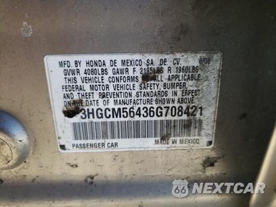 Zdjęcie 12 z 12 samochodu: 2006 HONDA ACCORD LX VIN:3HGCM56436G708421 - miniatura