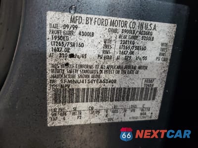 Zdjęcie 13 z 13 samochodu: 2000 FORD EXCURSION XLT VIN:1FMNU41S4YEA53408 - miniatura