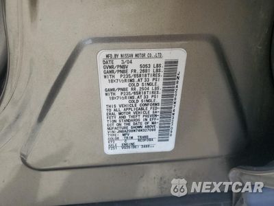 Zdjęcie 13 z 13 samochodu: 2004 NISSAN MURANO SL VIN:JN8AZ08W74W327098 - miniatura