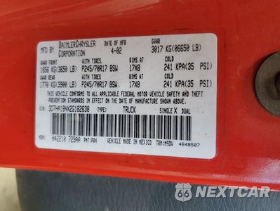 Zdjęcie 12 z 12 samochodu: 2002 DODGE RAM 1500 VIN:3D7HA18NX2G182638 - miniatura