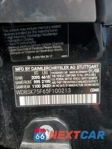 Zdjęcie 12 z 12 samochodu: 2005 MERCEDES-BENZ SL 500 VIN:WDBSK75F65F100213 - miniatura