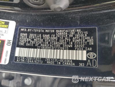 Zdjęcie 12 z 12 samochodu: 2015 TOYOTA COROLLA L VIN:2T1BURHE6FC339815 - miniatura