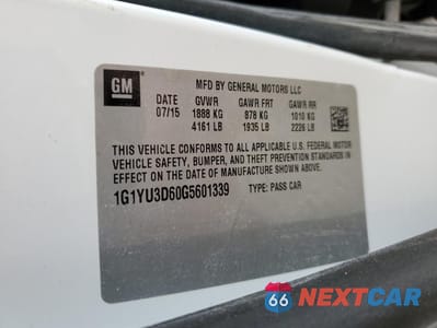 Zdjęcie 14 z 14 samochodu: 2016 CHEVROLET CORVETTE Z06 3LZ VIN:1G1YU3D60G5601339 - miniatura