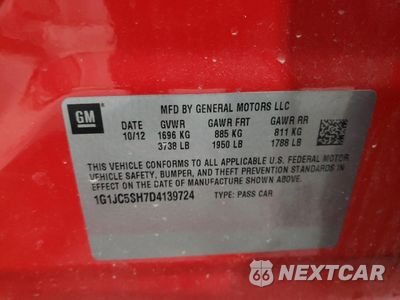 Zdjęcie 14 z 14 samochodu: 2013 CHEVROLET SONIC LT VIN:1G1JC5SH7D4139724 - miniatura
