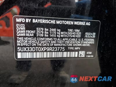 Zdjęcie 13 z 13 samochodu: 2023 BMW X4 XDRIVE30I VIN:5UX33DT0XP9R23775 - miniatura