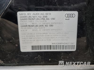 Zdjęcie 14 z 14 samochodu: 2013 AUDI Q5 PREMIUM HYBRID VIN:WA1C8AFP4DA071387 - miniatura