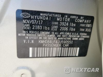 Zdjęcie 12 z 12 samochodu: 2018 HYUNDAI ELANTRA SEL VIN:KMHD84LF4JU590551 - miniatura