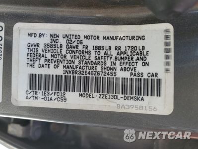 Zdjęcie 14 z 14 samochodu: 2006 TOYOTA COROLLA CE VIN:1NXBR32E46Z672455 - miniatura