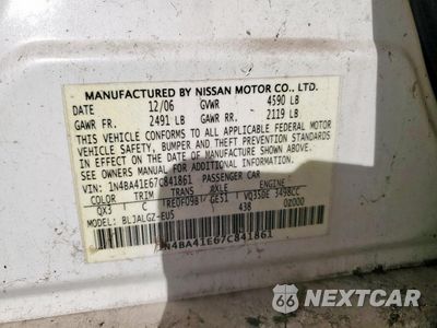 Zdjęcie 12 z 12 samochodu: 2007 NISSAN MAXIMA SE VIN:1N4BA41E67C841861 - miniatura