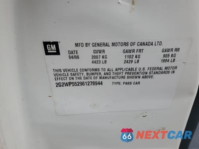 Zdjęcie 12 z 12 samochodu: 2006 PONTIAC GRAND PRIX VIN:2G2WP552961278944 - miniatura