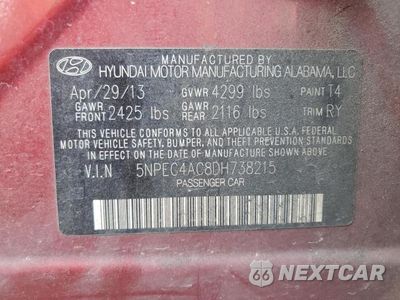 Zdjęcie 12 z 12 samochodu: 2013 HYUNDAI SONATA SE VIN:5NPEC4AC8DH738215 - miniatura