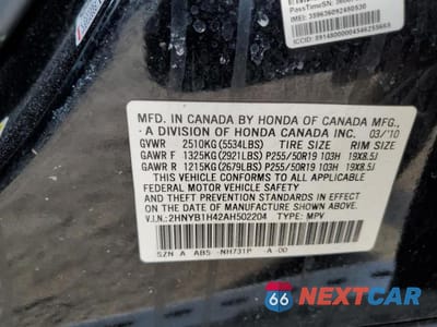 Zdjęcie 12 z 12 samochodu: 2010 ACURA ZDX TECHNOLOGY VIN:2HNYB1H42AH502204 - miniatura