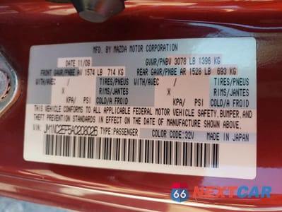 Zdjęcie 14 z 14 samochodu: 2010 MAZDA MX-5 MIATA VIN:JM1NC2EF5A0208026 - miniatura