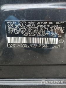 Zdjęcie 14 z 14 samochodu: 2007 LEXUS ES 350 VIN:JTHBJ46G972101097 - miniatura