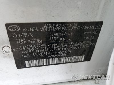 Zdjęcie 13 z 14 samochodu: 2017 HYUNDAI SONATA SE VIN:5NPE24AF3HH520203 - miniatura
