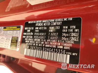 Zdjęcie 15 z 16 samochodu: 2017 HYUNDAI SANTA FE SPORT VIN:5XYZU3LB3HG425356 - miniatura
