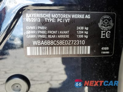 Zdjęcie 14 z 14 samochodu: 2014 BMW 640 XI GRAN COUPE VIN:WBA6B8C58EDZ72310 - miniatura