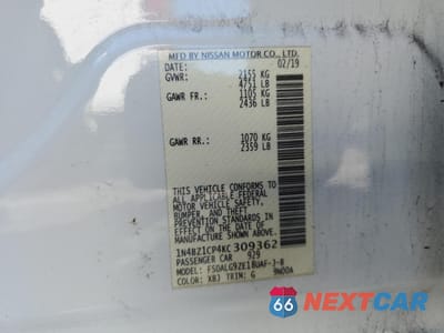 Zdjęcie 13 z 13 samochodu: 2019 NISSAN LEAF S PLUS VIN:1N4BZ1CP4KC309362 - miniatura