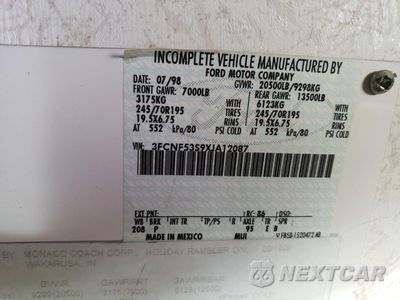 Zdjęcie 10 z 10 samochodu: 1999 FORD F550 SUPER DUTY STRIPPED CHASSIS VIN:3FCNF53S9XJA12087 - miniatura