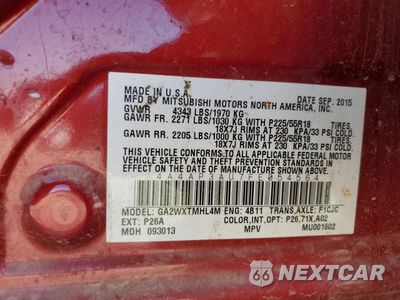 Zdjęcie 14 z 14 samochodu: 2015 MITSUBISHI OUTLANDER SPORT ES VIN:4A4AP3AU7FE054564 - miniatura