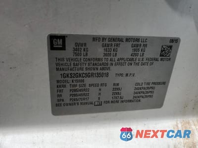 Zdjęcie 13 z 13 samochodu: 2016 GMC YUKON XL K1500 SLT VIN:1GKS2GKC5GR135018 - miniatura