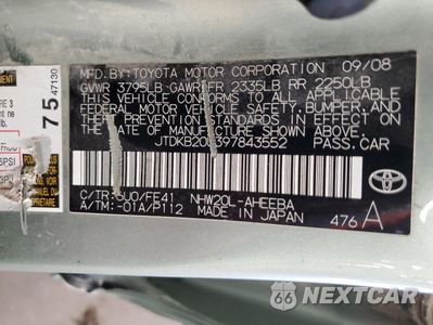 Zdjęcie 12 z 12 samochodu: 2009 TOYOTA PRIUS VIN:JTDKB20U397843552 - miniatura