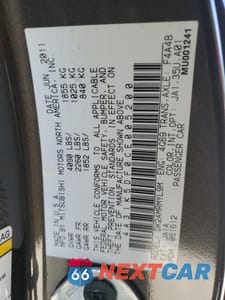 Zdjęcie 12 z 12 samochodu: 2012 MITSUBISHI ECLIPSE GS SPORT VIN:4A31K5DF0CE005200 - miniatura