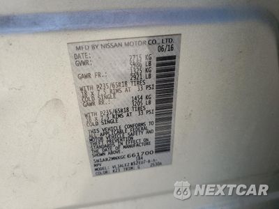 Zdjęcie 13 z 13 samochodu: 2016 NISSAN PATHFINDER S VIN:5N1AR2MNXGC661700 - miniatura