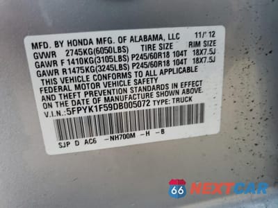 Zdjęcie 14 z 14 samochodu: 2013 HONDA RIDGELINE RTL VIN:5FPYK1F59DB005072 - miniatura