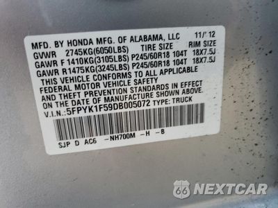 Zdjęcie 14 z 14 samochodu: 2013 HONDA RIDGELINE RTL VIN:5FPYK1F59DB005072 - miniatura