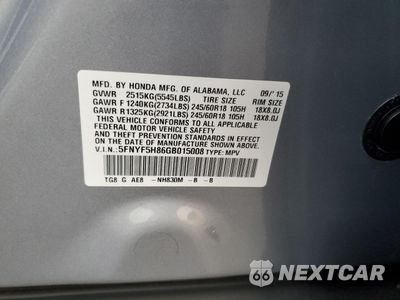 Zdjęcie 13 z 13 samochodu: 2016 HONDA PILOT EXL VIN:5FNYF5H86GB015008 - miniatura