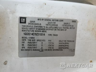 Zdjęcie 14 z 14 samochodu: 2008 CHEVROLET SILVERADO C1500 VIN:1GCEC14C78Z319314 - miniatura
