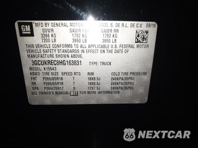 Zdjęcie 12 z 12 samochodu: 2017 CHEVROLET SILVERADO VIN:3GCUKREC8HG163831 - miniatura