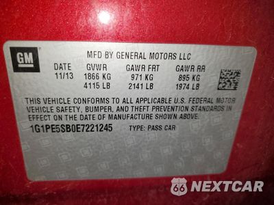 Zdjęcie 12 z 12 samochodu: 2014 CHEVROLET CRUZE LT VIN:1G1PE5SB0E7221245 - miniatura