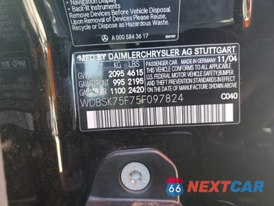 Zdjęcie 13 z 13 samochodu: 2005 MERCEDES-BENZ SL 500 VIN:WDBSK75F75F097824 - miniatura