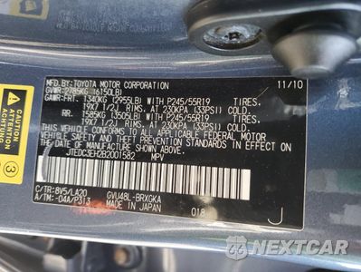 Zdjęcie 14 z 14 samochodu: 2011 TOYOTA HIGHLANDER HYBRID LIMITED VIN:JTEDC3EH2B2001582 - miniatura