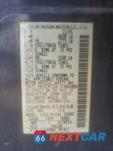 Zdjęcie 13 z 13 samochodu: 2006 NISSAN PATHFINDER LE VIN:5N1AR18W46C614688 - miniatura