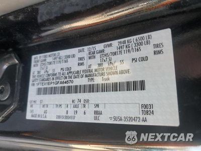 Zdjęcie 13 z 13 samochodu: 2016 FORD F150 SUPER CAB VIN:1FTEX1EP1GFA64570 - miniatura