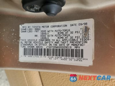 Zdjęcie 14 z 14 samochodu: 1999 LEXUS LX 470 VIN:JT6HT00WXX0029019 - miniatura
