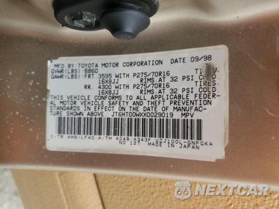 Zdjęcie 14 z 14 samochodu: 1999 LEXUS LX 470 VIN:JT6HT00WXX0029019 - miniatura